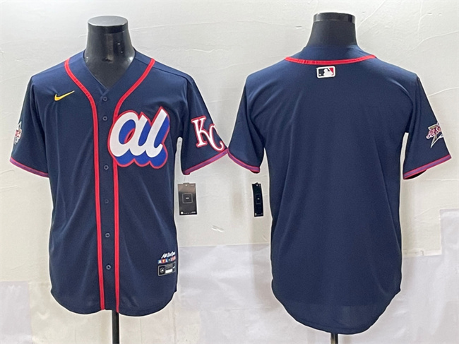 Men's American League Kansas City Royals Blank Navy 2025 All-Star Edition Limited Stitched Baseball Jersey Men's American League Kansas City Royals Blank Navy 2025 All-Star Edition Limited Stitched Baseball Jersey